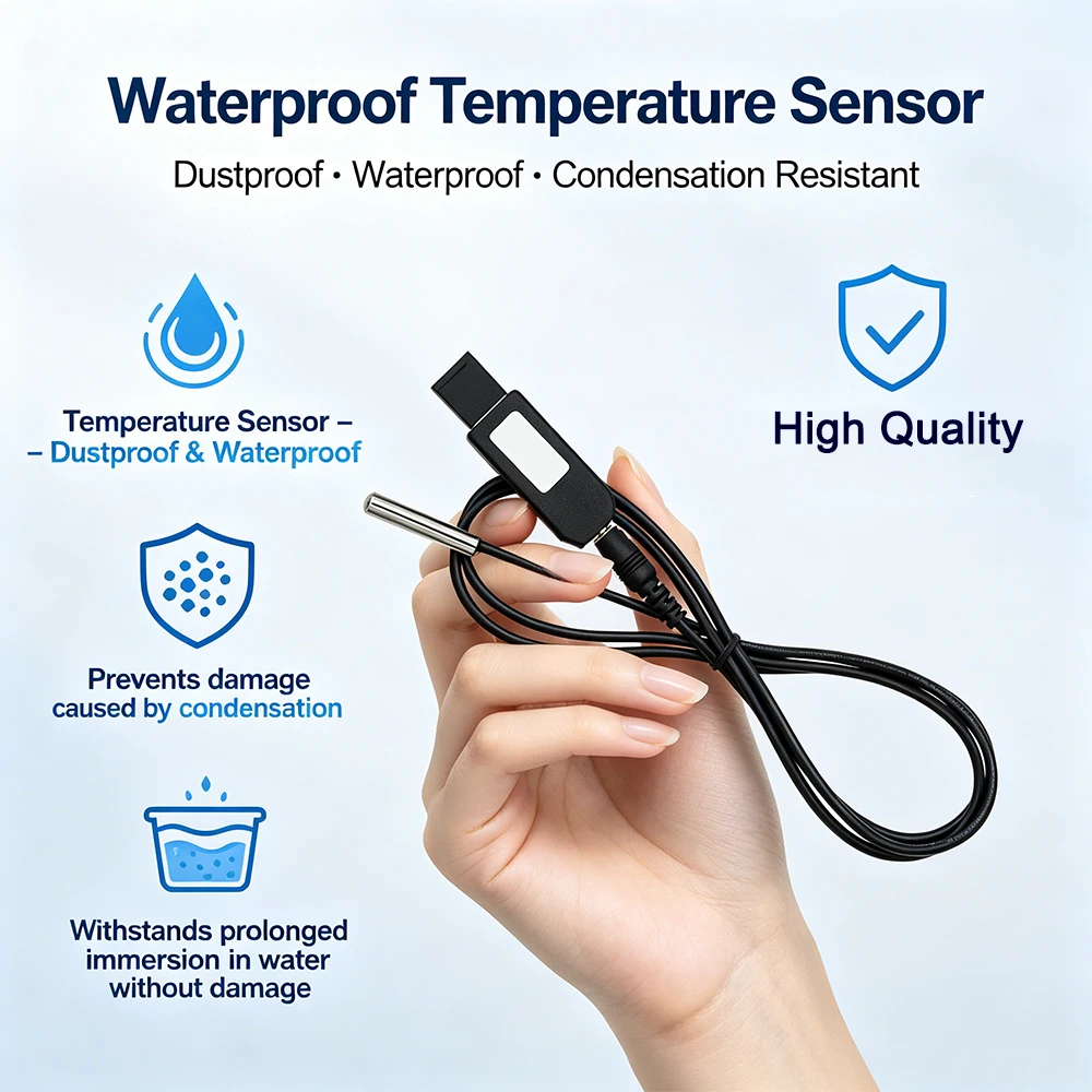 1PCS USB Temperature Sensor MODBUS RTU Transmitter DL11B-MC for DS18B20/NTC High Precision Digital Thermometer view 2