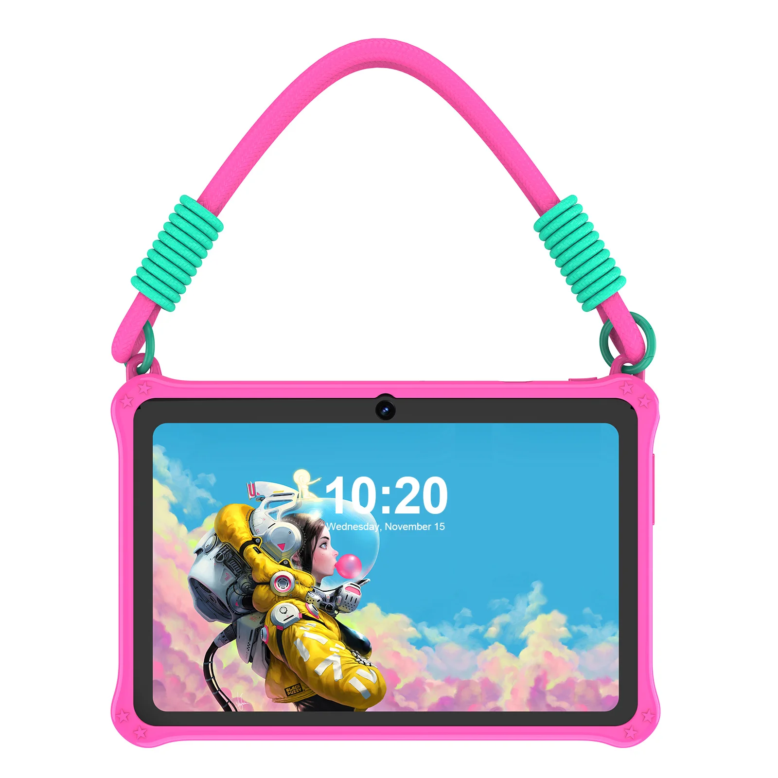 PRITOM 7 Inch Kids Tablet PC 32GB ROM Android 13 Quad Core Tablets WiFi Bluetooth Dual Camera with Kids Lanyard Tablet Case