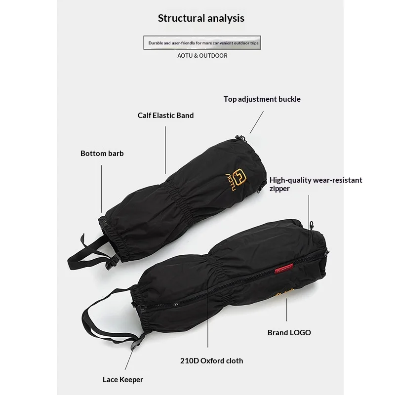 Esquí al aire libre, cubierta para la nieve, senderismo para hombres y mujeres, montañismo, serpiente a prueba de nieve, protector para piernas a prueba de arena, cubierta para los pies