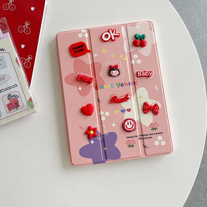 

Kawaii Hello Kitty Ipad Case For 10th Generation 10.9in 19 10.2in Case mini4/5 360° Rotate Protect Shell Girls Boys Case Gift