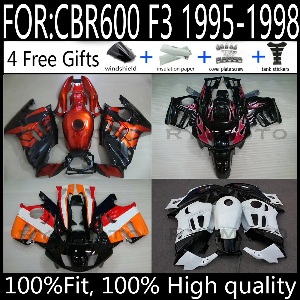 

Motorcycle Fairing Set Body Kit fit Plastic For CBR600 CBR 600 F3 1997 1998 97 98 Accessories Full Bodywork fairings kits HZMT