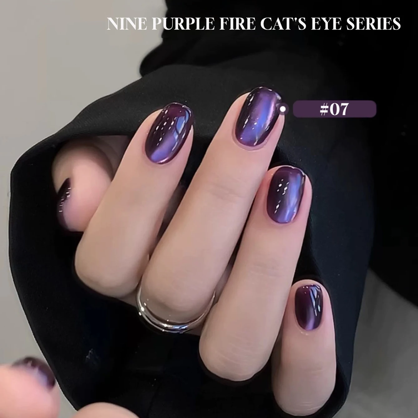 MN 1-9pcs 12Ml Nail Art Purple Cat's Eye Gel Nail Polish Fire 9 colors Cat's Eye Series Grape Purple Nails For Nails And Toe