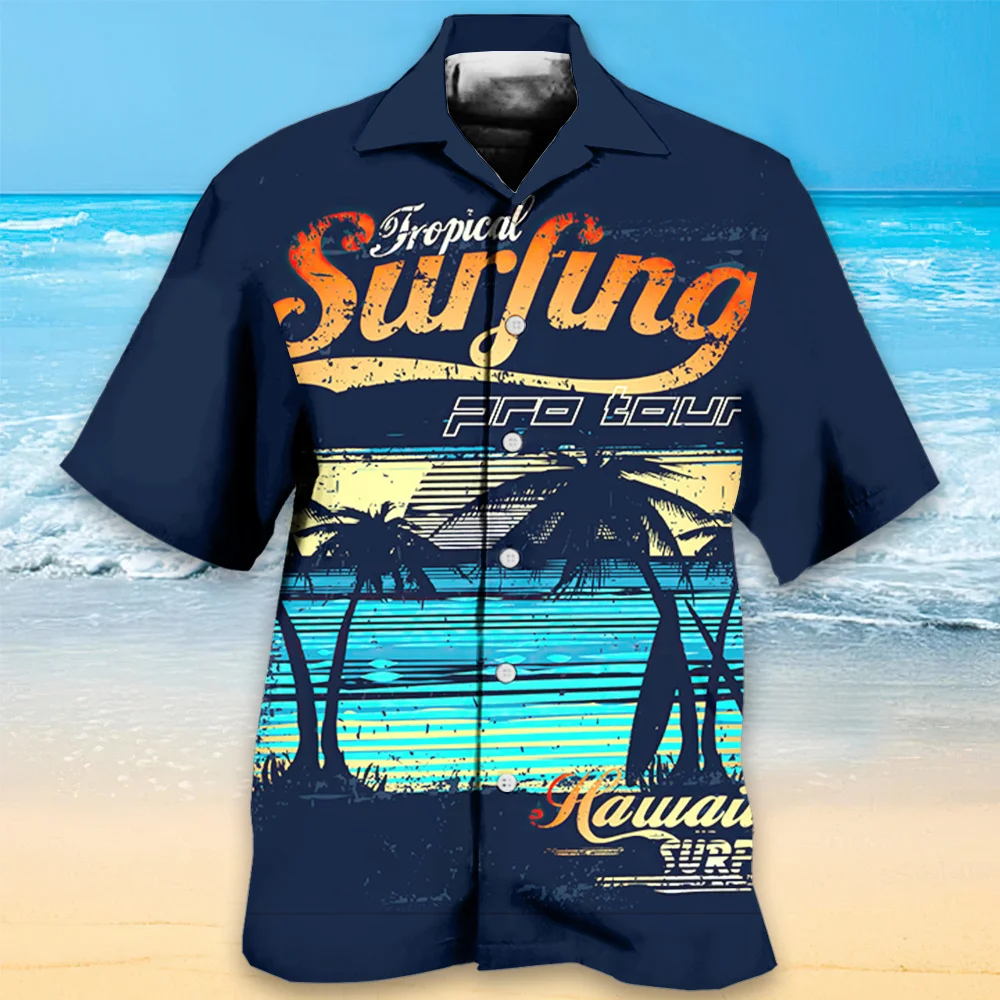 

Surfing Sports Men's Shirt 3d Print Hawaiian Shirts Beach Casual Cuban Collar Shirts For Men Loose Oversized Short Sleeve Tops