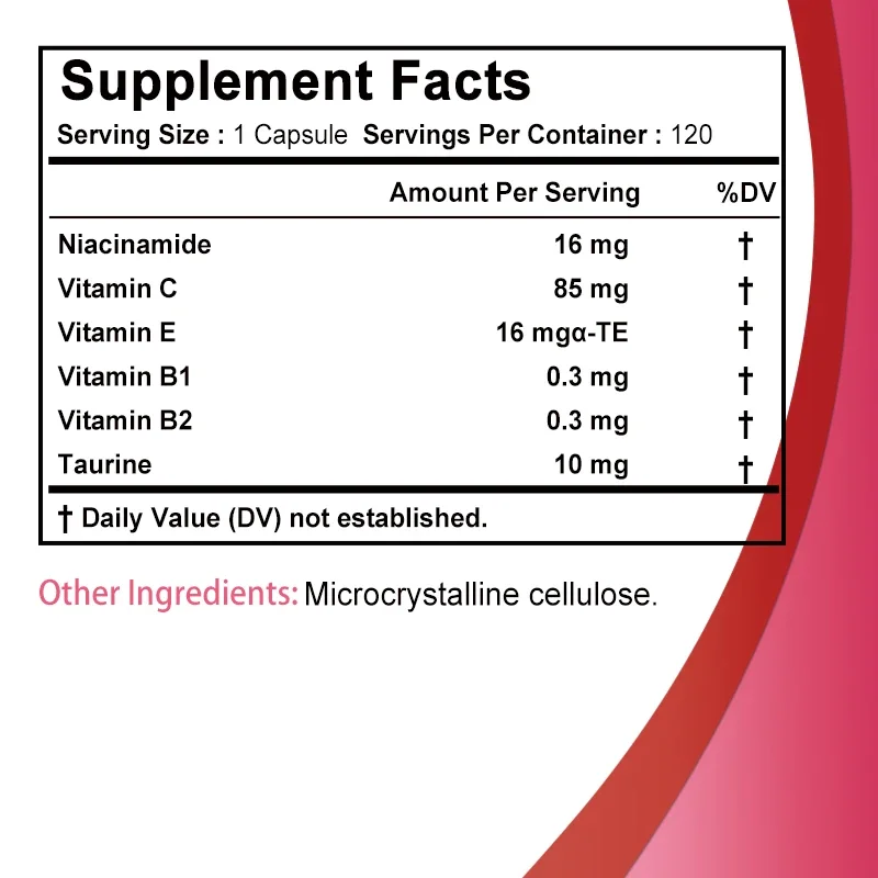 Niacinamide Vitamin C - Supports Energy, Skin Cell and Brain Health, Boosts Metabolism and Nerve Function