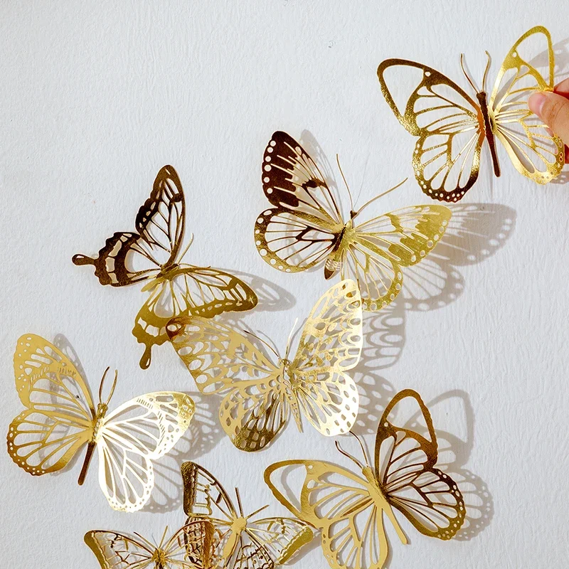 Gold Lace Butterfly Stickers 6
