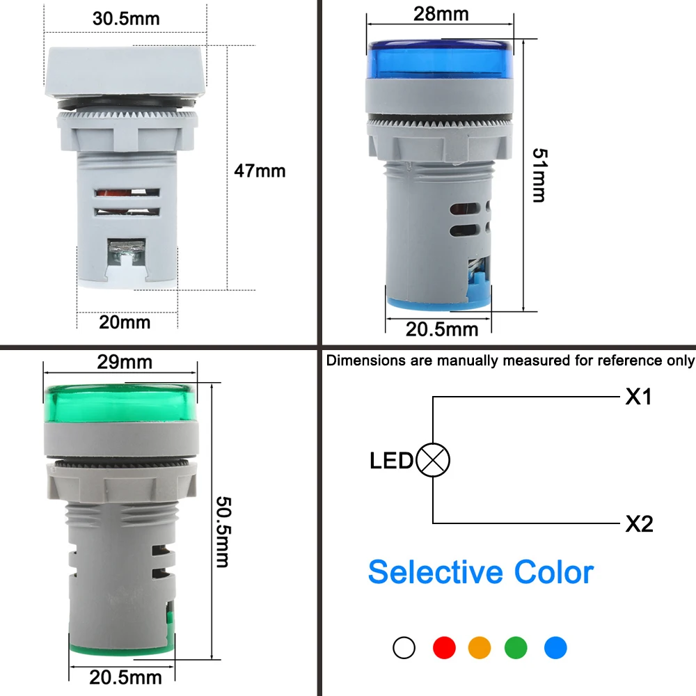 22MM DIY Mini Digitale Voltmeter Ronde AC 60-500V Volt Voltage Tester Meter Monitor Power LED Indicator pilot Lamp Licht Display
