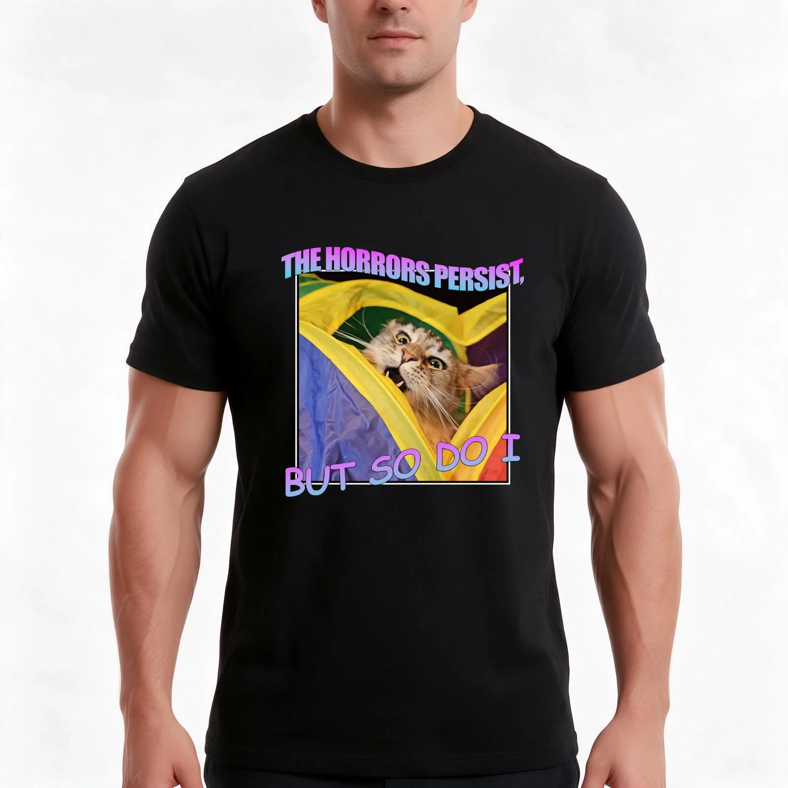 The Horrors Persist But So Do I T-Shirt Summer Casual Cotton Tee Oversized Streetwear Tops Vintage Graphic Print