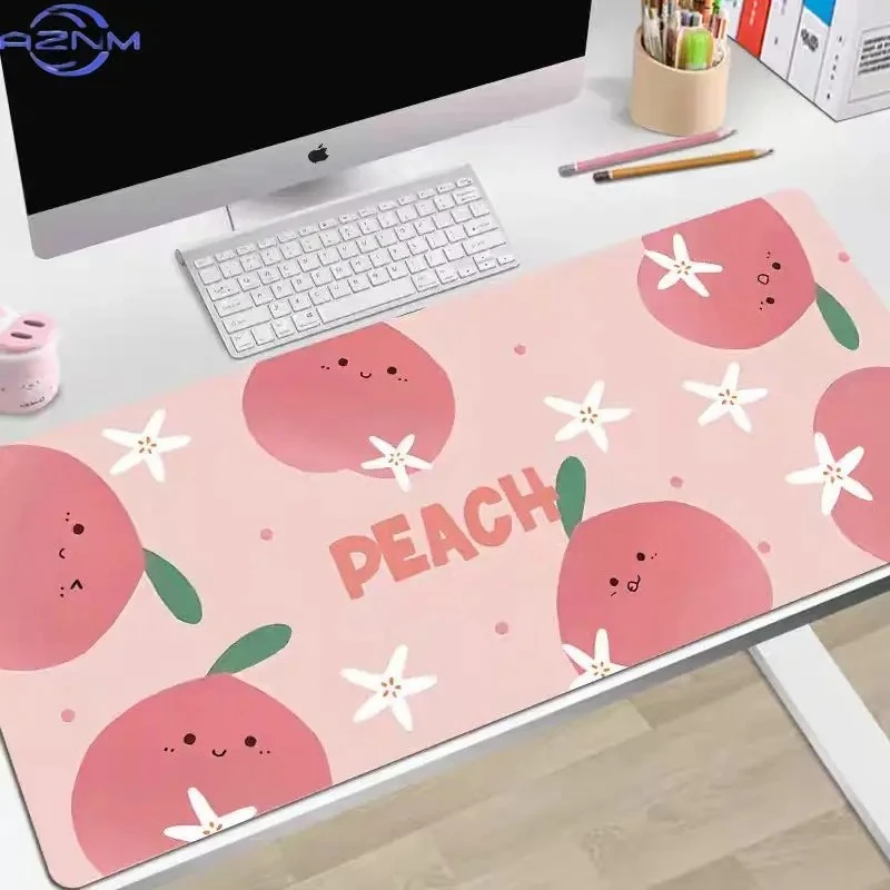 Sweet Peach Cartoon Mouse Pad, Waterproof Non‑Slip Mouse Mat for Work Gaming Daily Use
