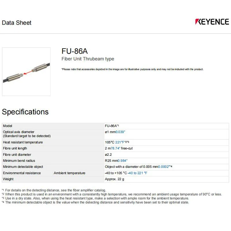 Brand New Genuine FU-86A KEYENCE Penetrating fiber optic sensor, 100% original warehouse stock