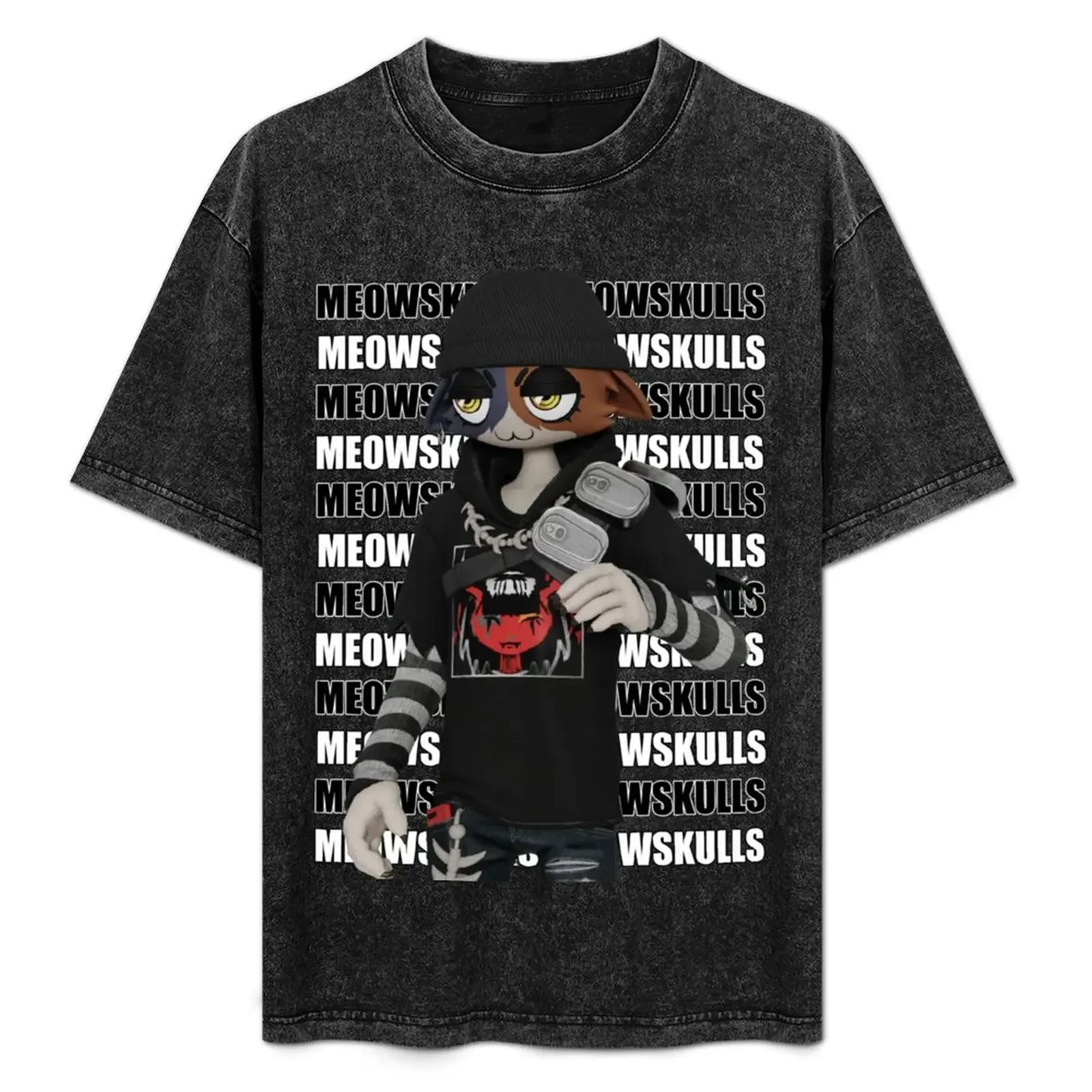 : Meow Skulls Typography T-Shirt anime tshirt  t shirts mens graphic t-shirts big and tall