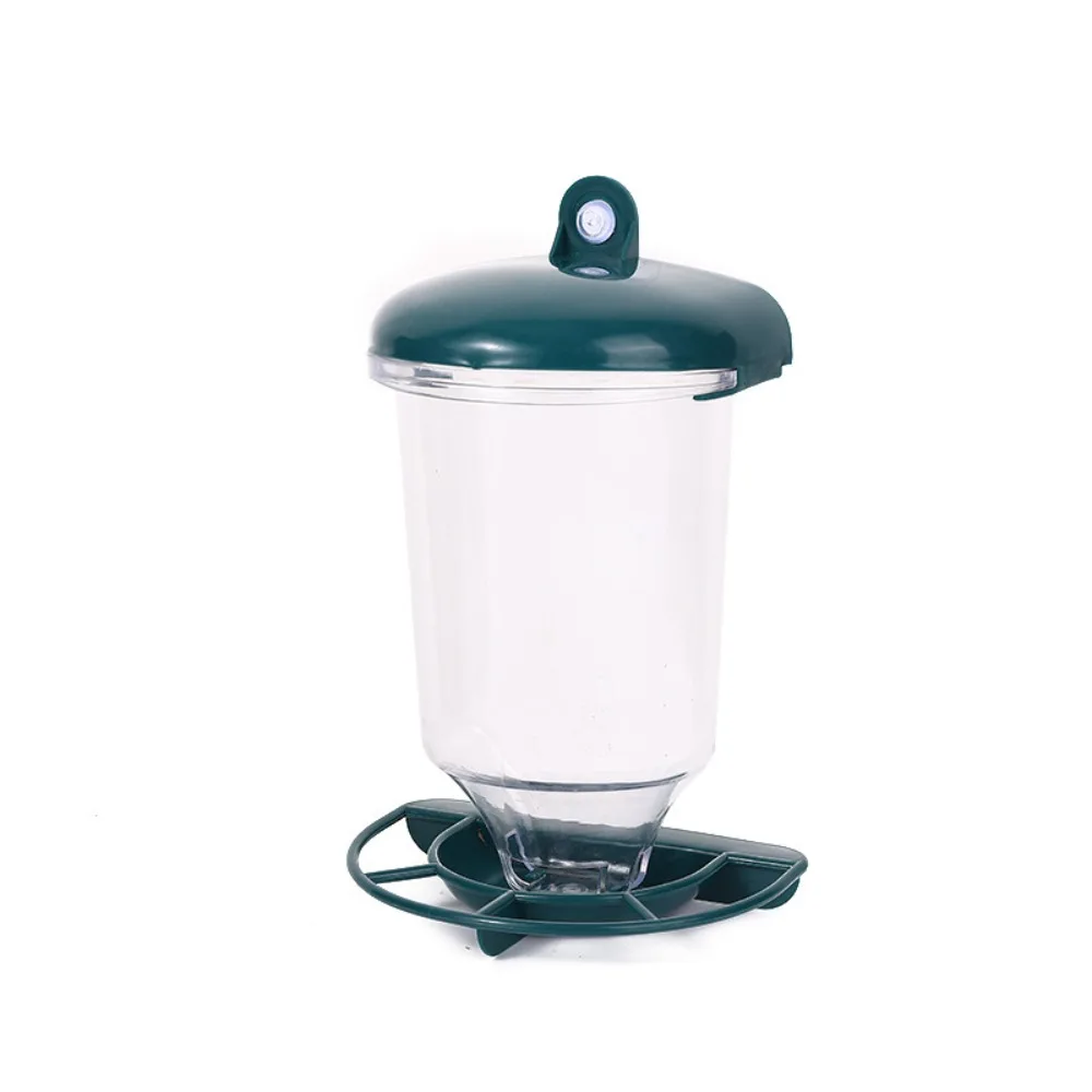 

Plastic Bird Feeder Large Capacity Convenient Bird Hanging Food Dispenser with Suction Cup Durable Bird Water Bowl Outside Patio