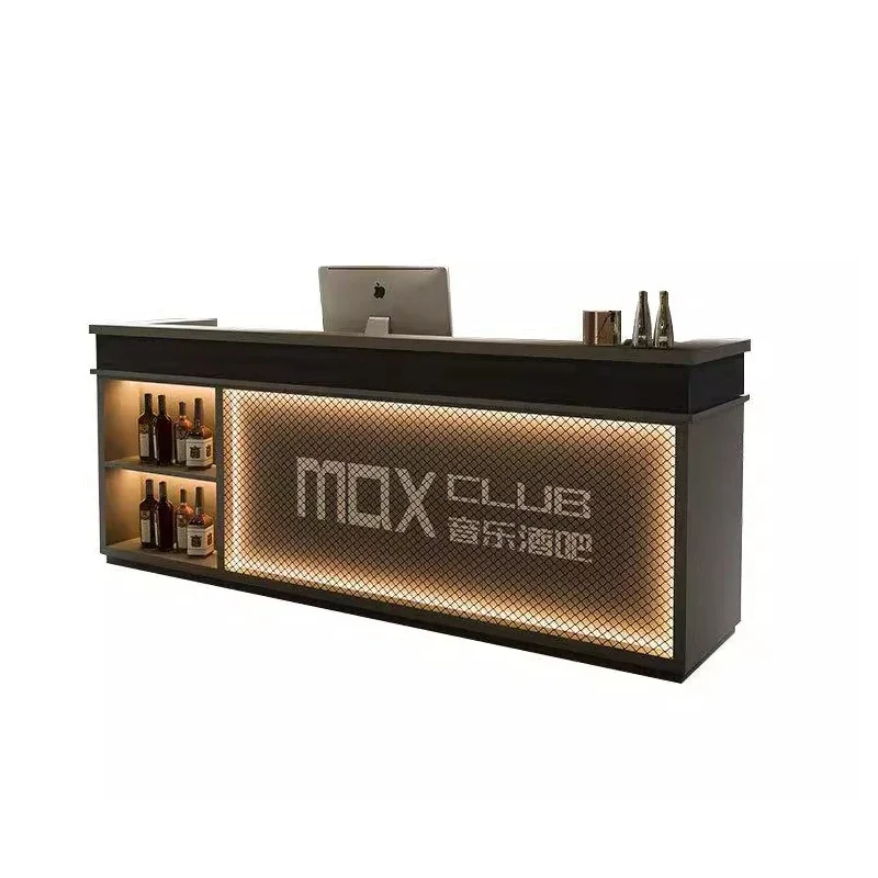 Modern Display Reception Desks Multifunctional Nordic Luxury Front Reception Desks Brown Small Light Mostrador Bar Furniture