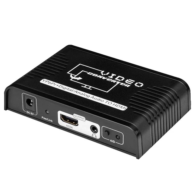 5 RCA Ypbpr Component to HDMI Audio Video Converter 1080P YPbPr Video to HDMI Audio Extractor Adapter for Wii PS3 to Monitor TV