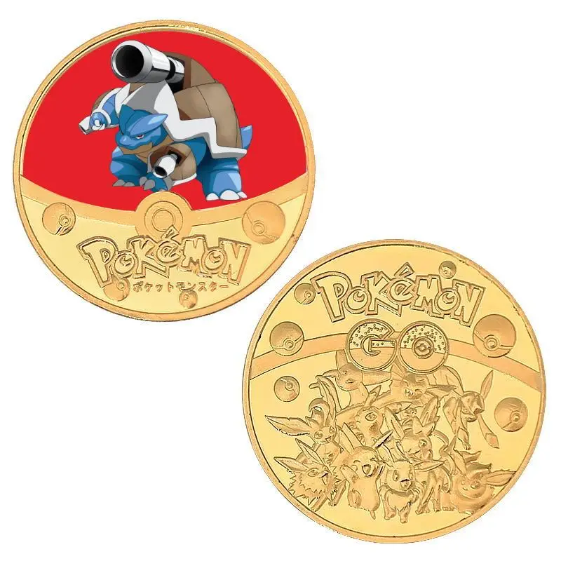 2025 جديد بوكيمون تطور عملة تذكارية بوكيمون أنيمي الطرفية الشكل التذكارية عملة الذهب جمع