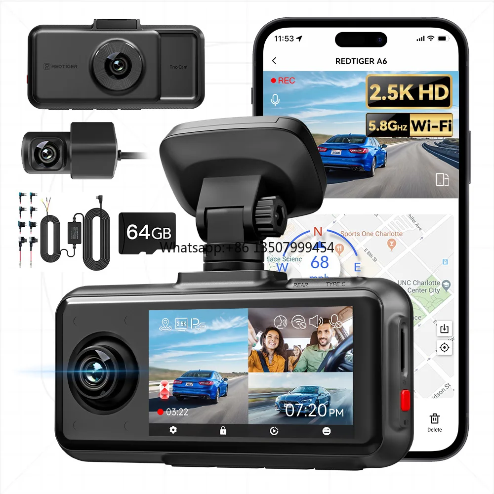 

REDTIGER Dealer A6 Car Black Box 4K Dual Night Dash Camera Front and Rear Built-in WiFi & GPS 24H Parking Mode