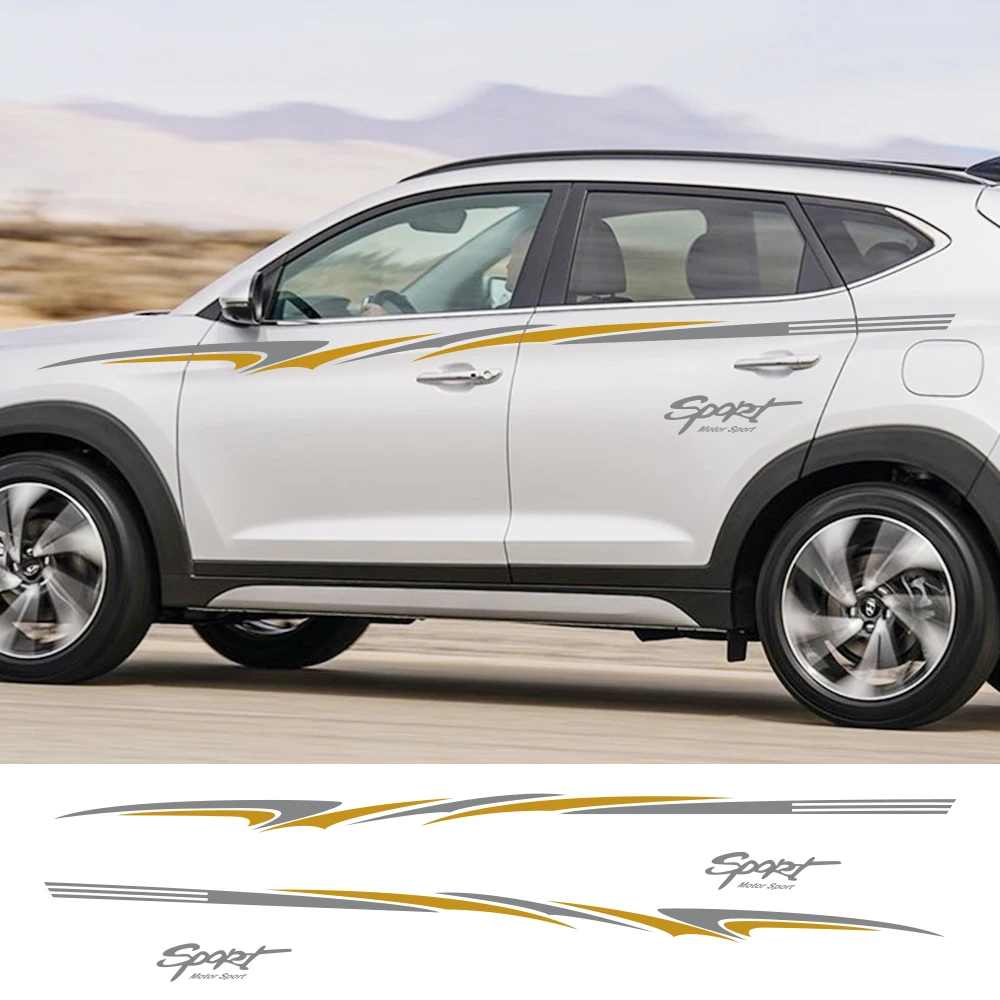 

2PCS For Qashqai Prado CRV Sportage Mokka Tucson KX5 Tiguan Duster CX-5 All SUV Cap Side Door Stickers Car Decor Accessories