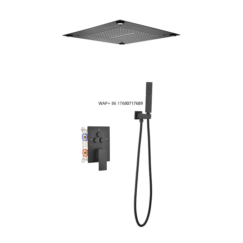 

16-Inch Sky Curtain Concealed Shower Set LED Lights Constant Temperature Integrated Hot Melt Soft Jet Spray Embedded Wall Shower