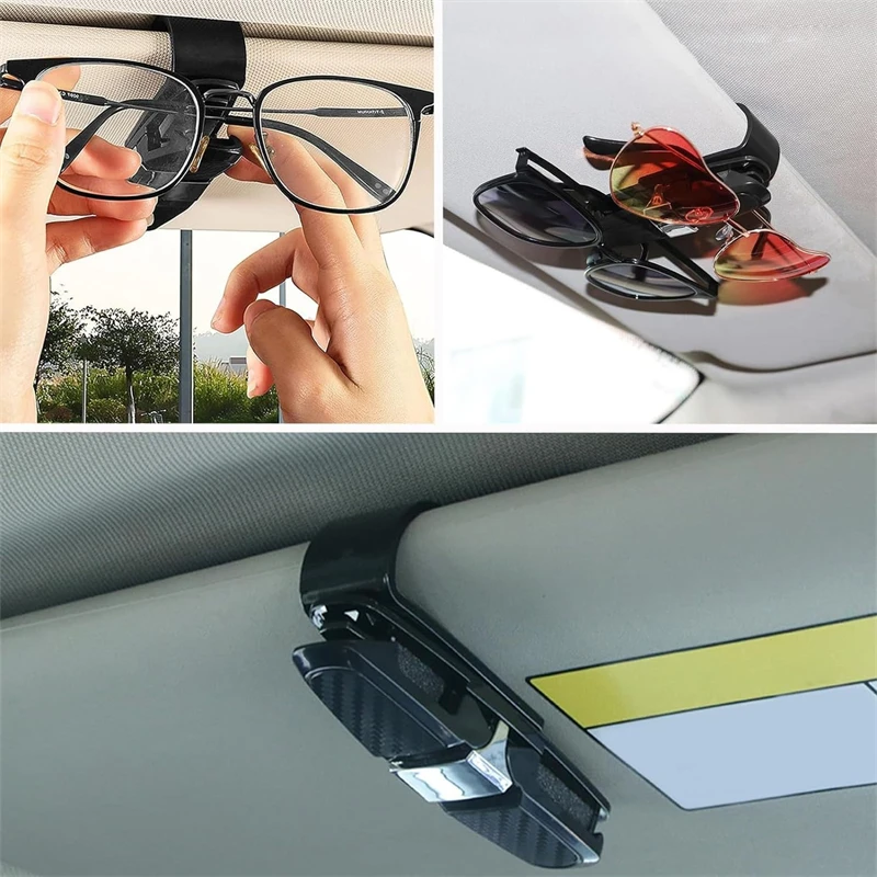 1PCS Sunglasses Car Glasses Holder Holder Clip 180 Degree Sunglasses Holder Sun Visor Sunglasses Holder Car Vehicle Accessories