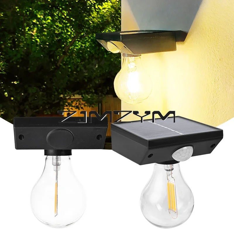 

Solar Sensor Tungsten Bulb Wall Lamp Outdoor Super Bright IP65 Waterproof Landscape Light For Garden Yard PIR Sensor Stair Lamp