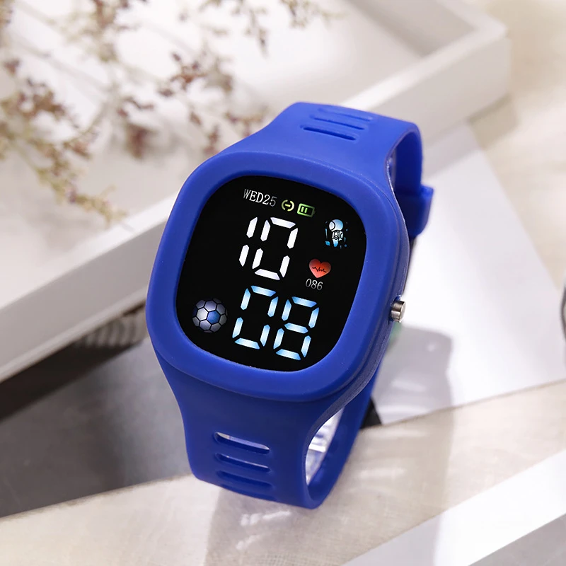 남녀공용 야외 스포츠 시계, 전자 시계, LED 디지털 시계, 실리콘 스트랩, 생활 방수 학생 손목 시계