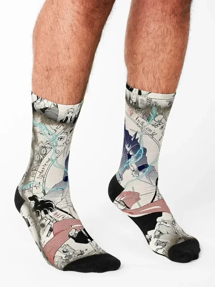 جوارب Fullmetal Collage كاملة مصممة من العلامة التجارية العصرية جوارب الرجبي الثلجية للرجال والنساء #3