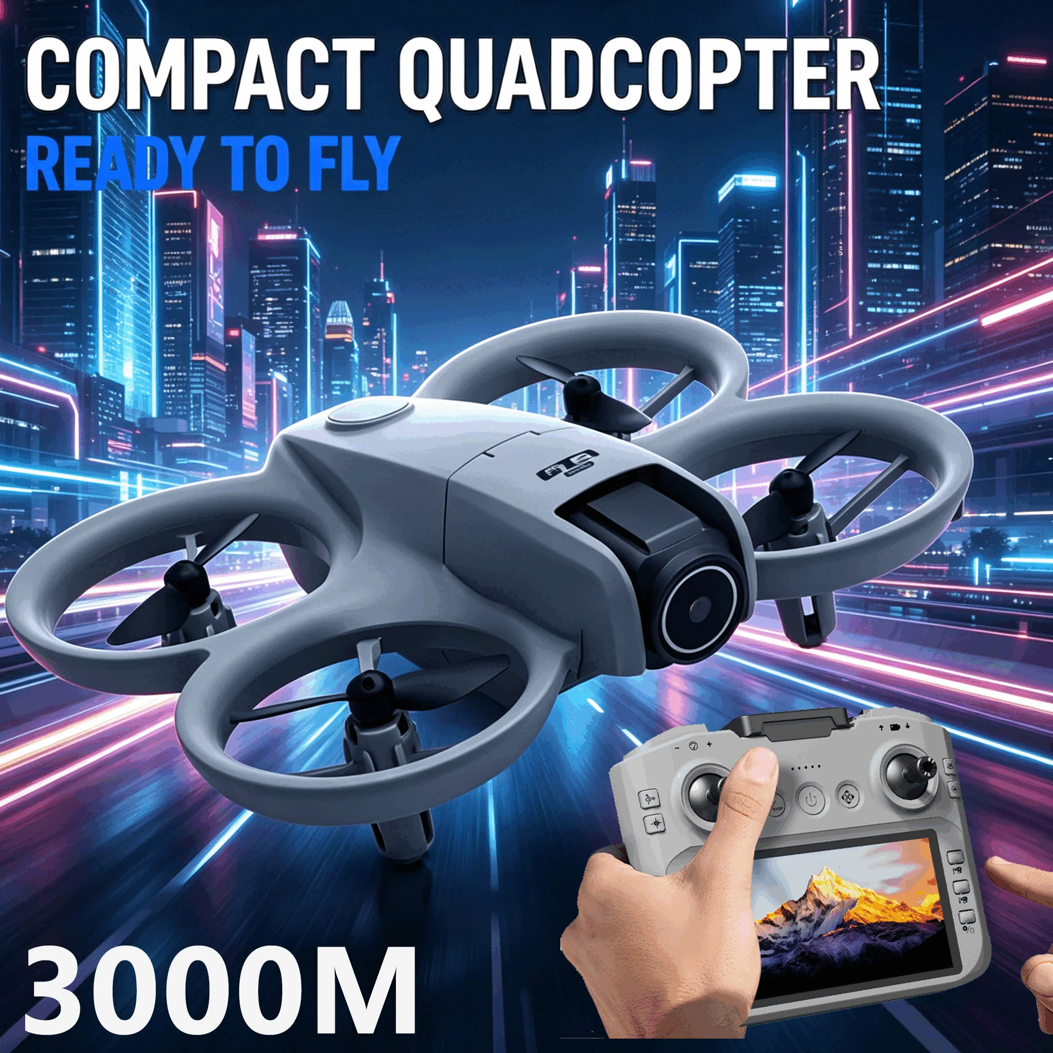 Mini drone GT3 avec caméra HD 4K 8K, WIFI FPV, quadricoptères pliables, drone RC avec lumières colorées, jouets volants, cadeaux pour enfants
