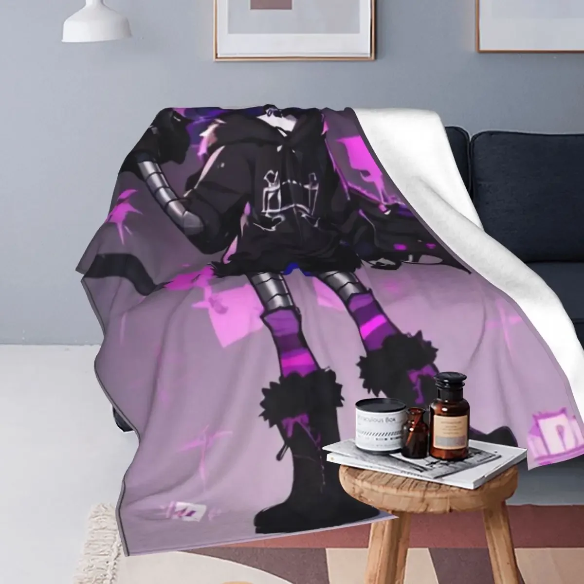 Murder Drones Game Velvet Throw Blankets Uzi Doorman Blankets for Bed Bedroom Ultra-Soft Quilt