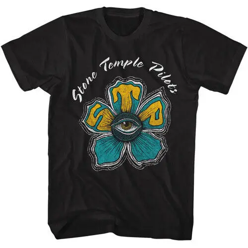 Stone Temple Pilots STP Eye Flower camiseta negra para adultos