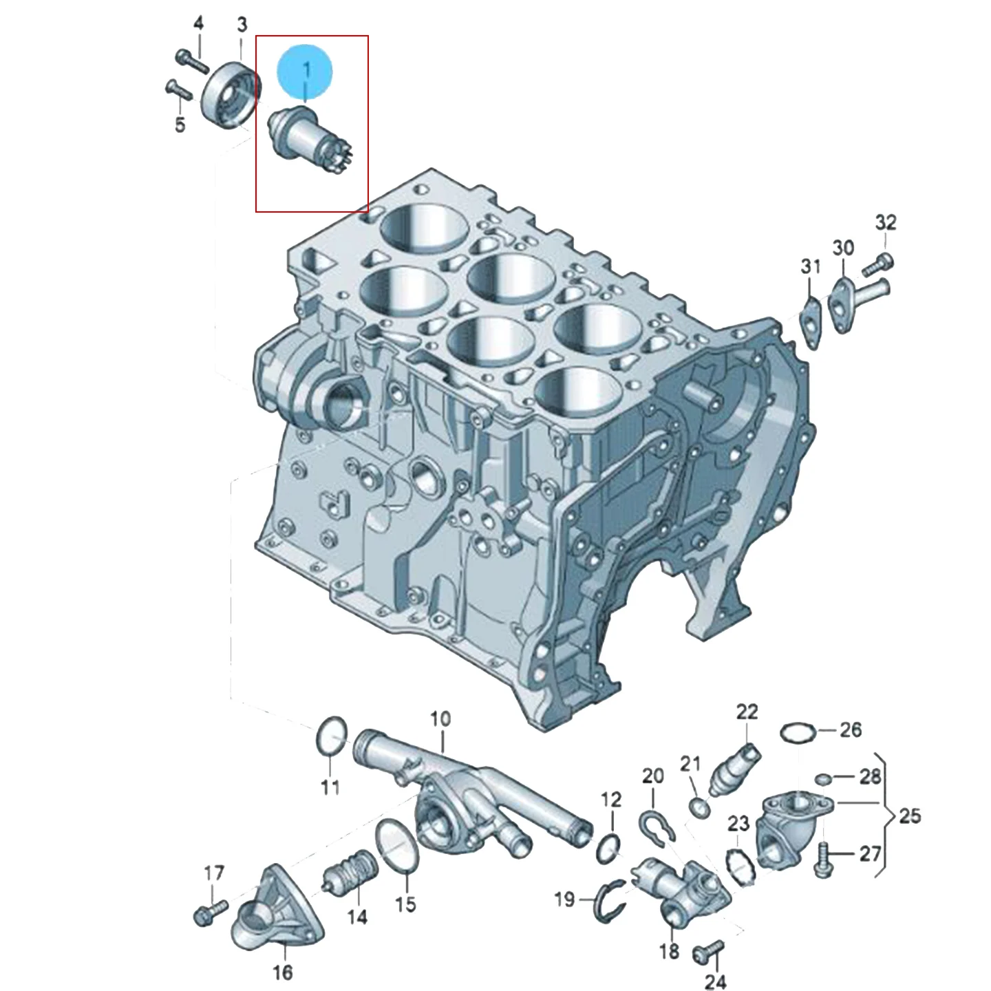 022121011A 95510603300 BHK Motorkühlsystem Wasserpumpe für Audi Q7 VW Touareg CC Passat für Porsche Cayenne V6 3.2L 3.6L – Detail 1