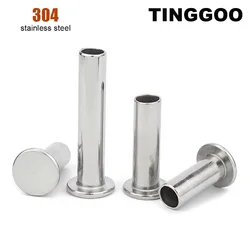 10/50pcs M2 M2.5 M3 M3.5 M4 M4.5 M5 M6 GB875 304 Stainless Steel Flat Truss Head Semi-hollow Semi-tubuler Shank Rivet