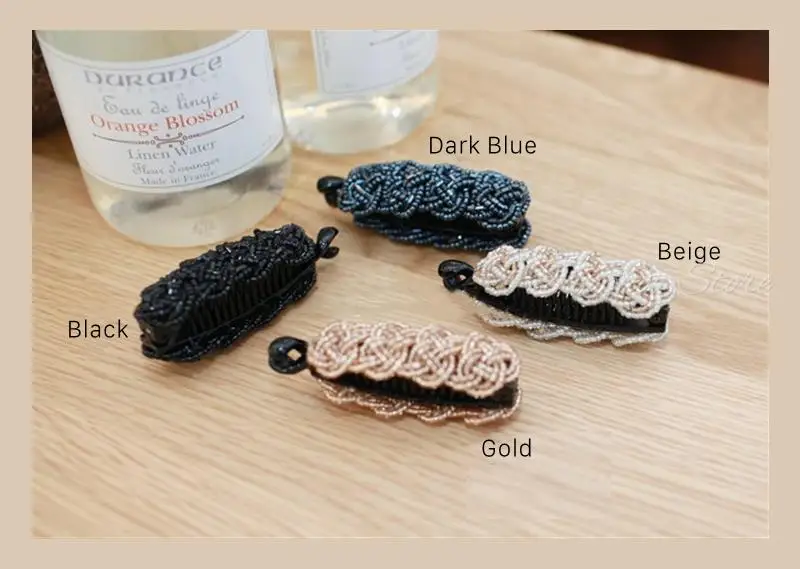 Korea Kristall Perlen Edition Kleine Haarnadel Banane Clip 8cm Vertikale Clip Twist Clip Schachtelhalm Clip Schachtelhalm Schnalle 4 Farben – Detail 2