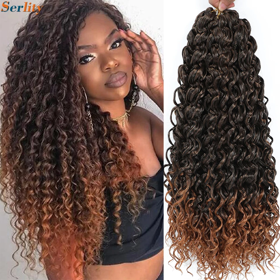 1- 6 Packs Ombre GoGo Curl Crochet Hair 14 18 Inches Go Go Curl Crochet Braids Synthetic Water Wave Deep Afro Twist Crochet Hair