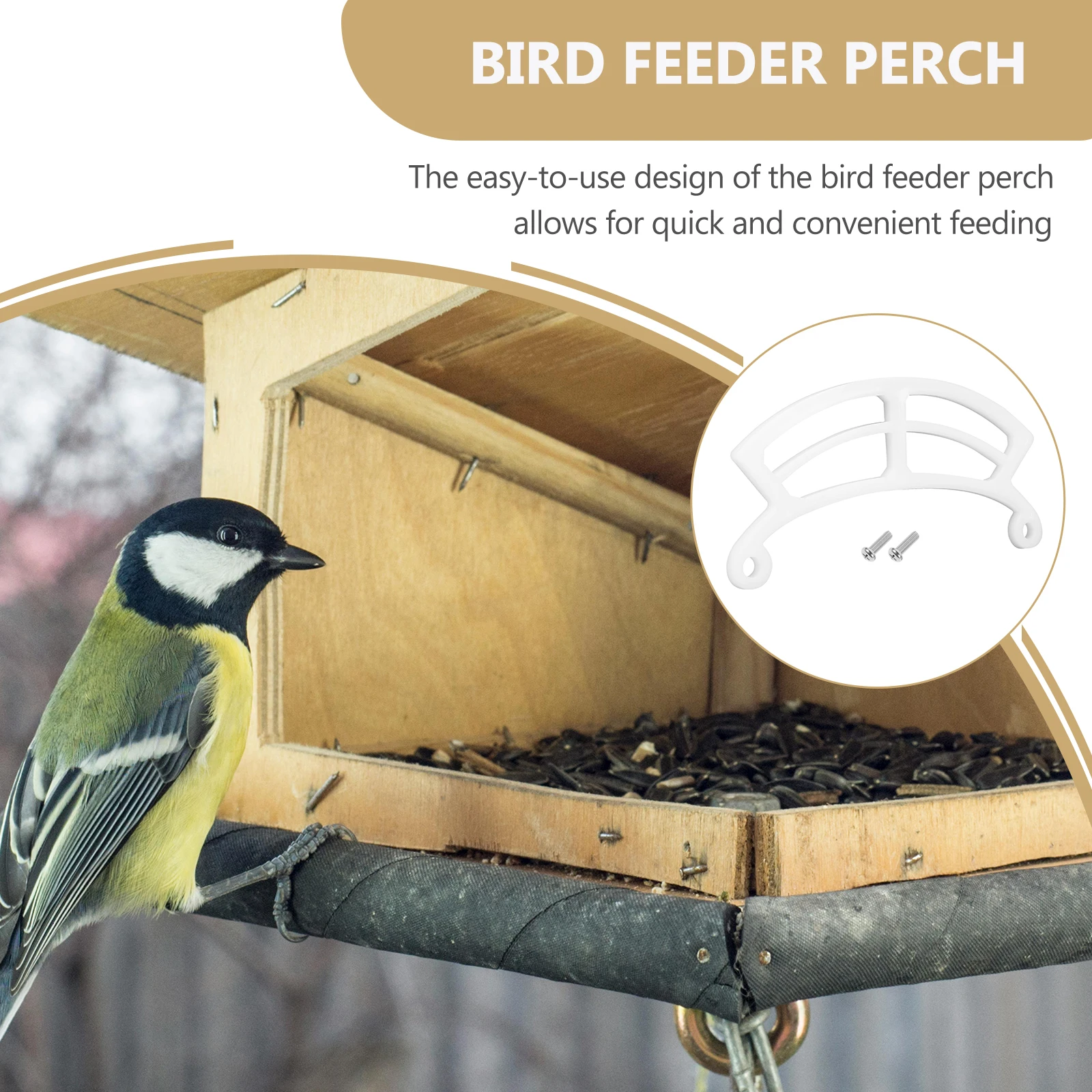 

Bird Feeder Perch Wider Extension Durable Plastic Parrot Cage Accessory Food Dispenser Versatile Birds Cage Feeding Helper