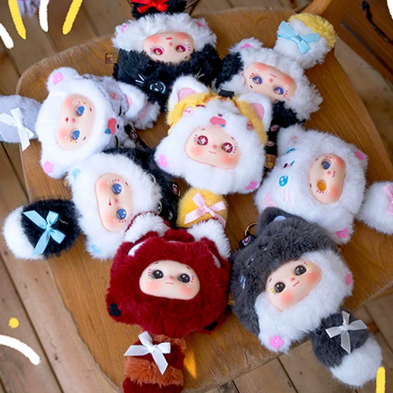 

Original Cat Surrenders Plush Blind Box Creative Trend Toy Doll Comb Mirror Cartoon Cute Figurine Mysterious Box Surprise Gift