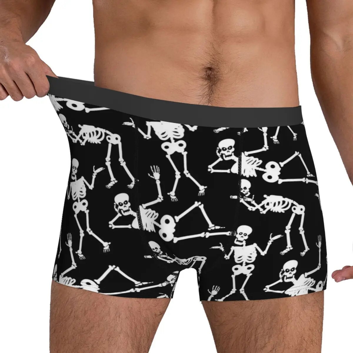 Skeleton Underwear Spooky Halloween 3D Pouch High Quality Trunk Print Shorts Briefs Plain Male Panties Big Size