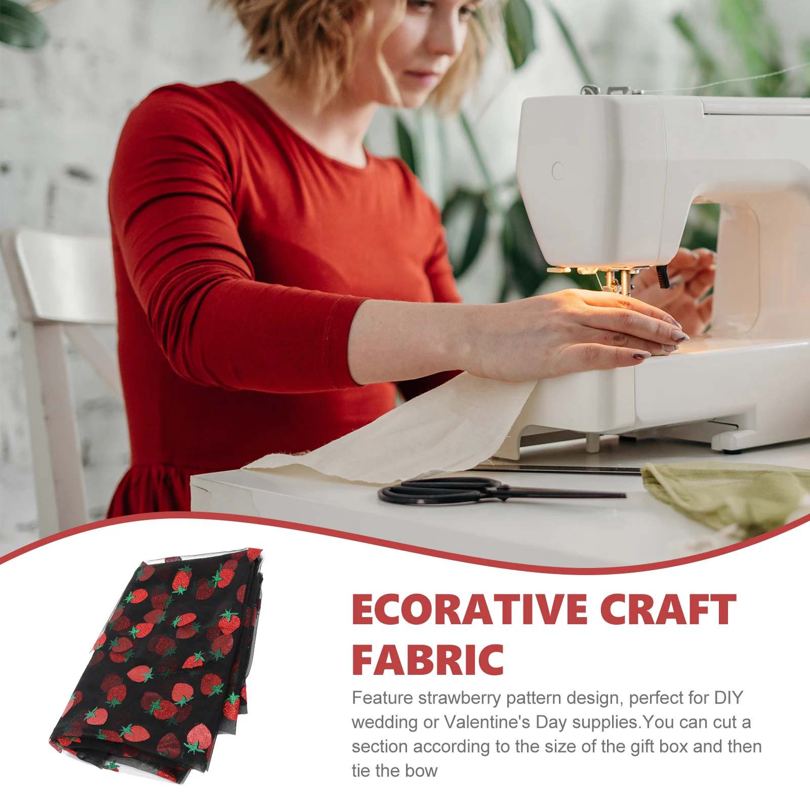 

Women's Clothing Mesh Fabric Lightweight Polyester Embroidery Handcrafted Strawberry