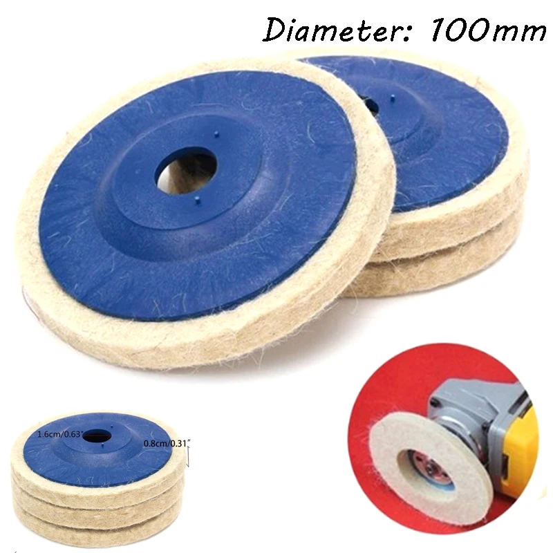 100mm Wool Polishing Wheel Buffing Pads Angle Grinder Wheel Felt Polishing Disc Polisher