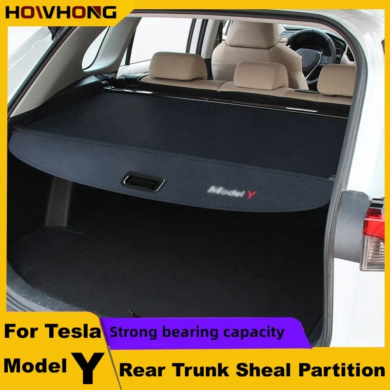 For Tesla Model Y Rear Trunk Shelf Spacer Car Refit Boot Storage Partition Curtain Interior Accessories