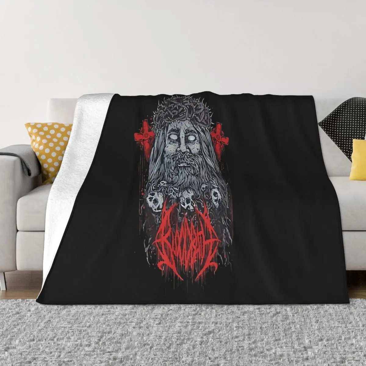 Bloodbath Iesous New Official Swedish Death Metal Opeth Katatonia Beautiful Stylish Any Logo Humour Throw Blanket