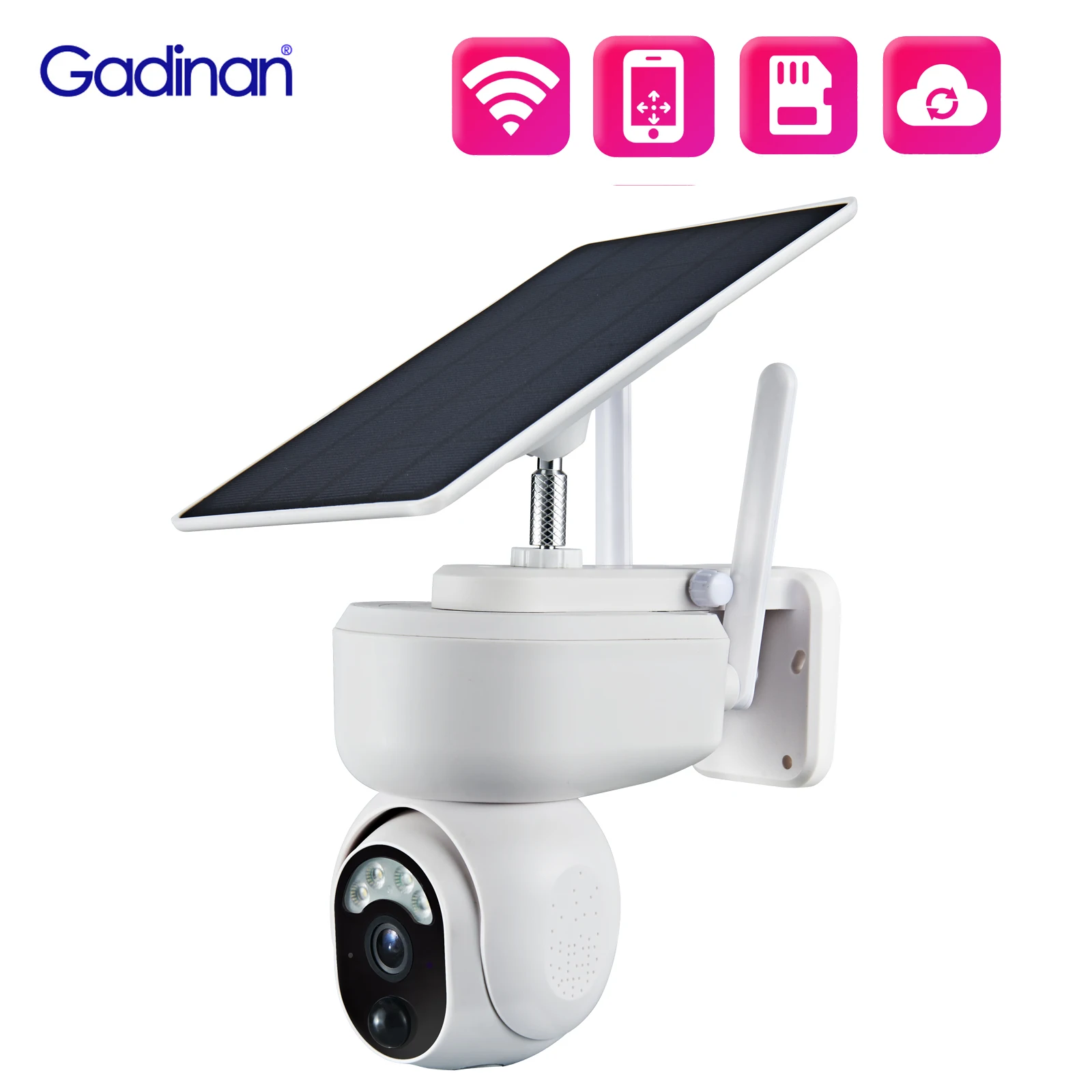 Gadinan 1080P Mini IP Camera WiFi 3.5W Solar Panel Bulit-in Battery Video Surveillance CCTV PTZ Security Camera With 4G SIM Card