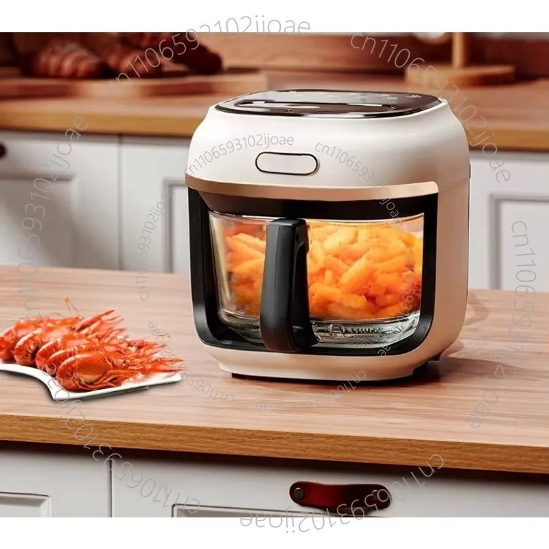 

New Air Fryer Visual Glass Transparent Touch Control Small Colored Egg Electric Fryer Household