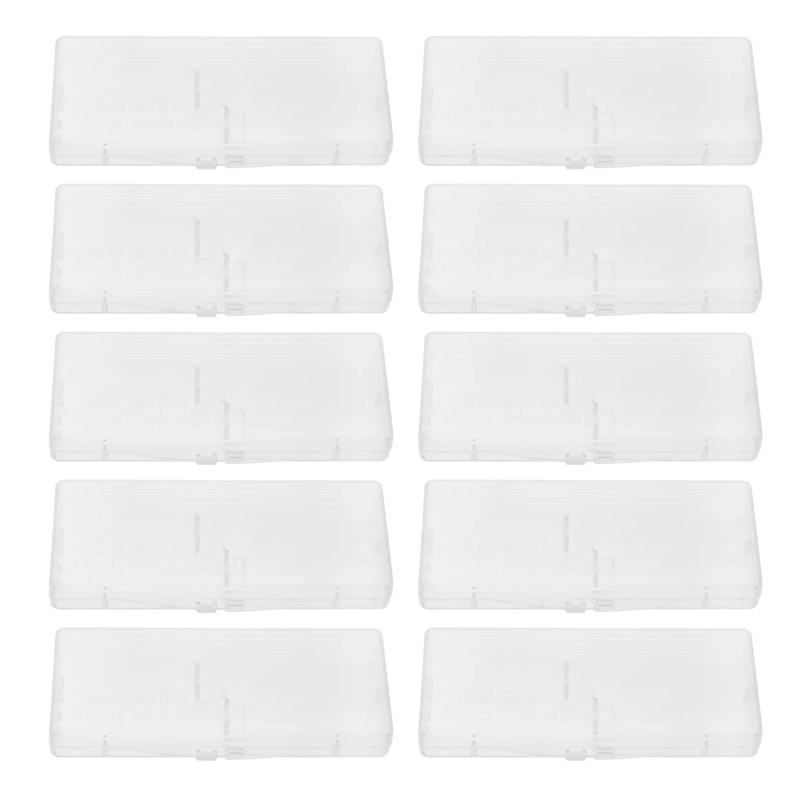 

10pcs Interdental Brush Storage Box Plastic Toothbrush Container Portable Makeup Holder Dustproof Clear Material