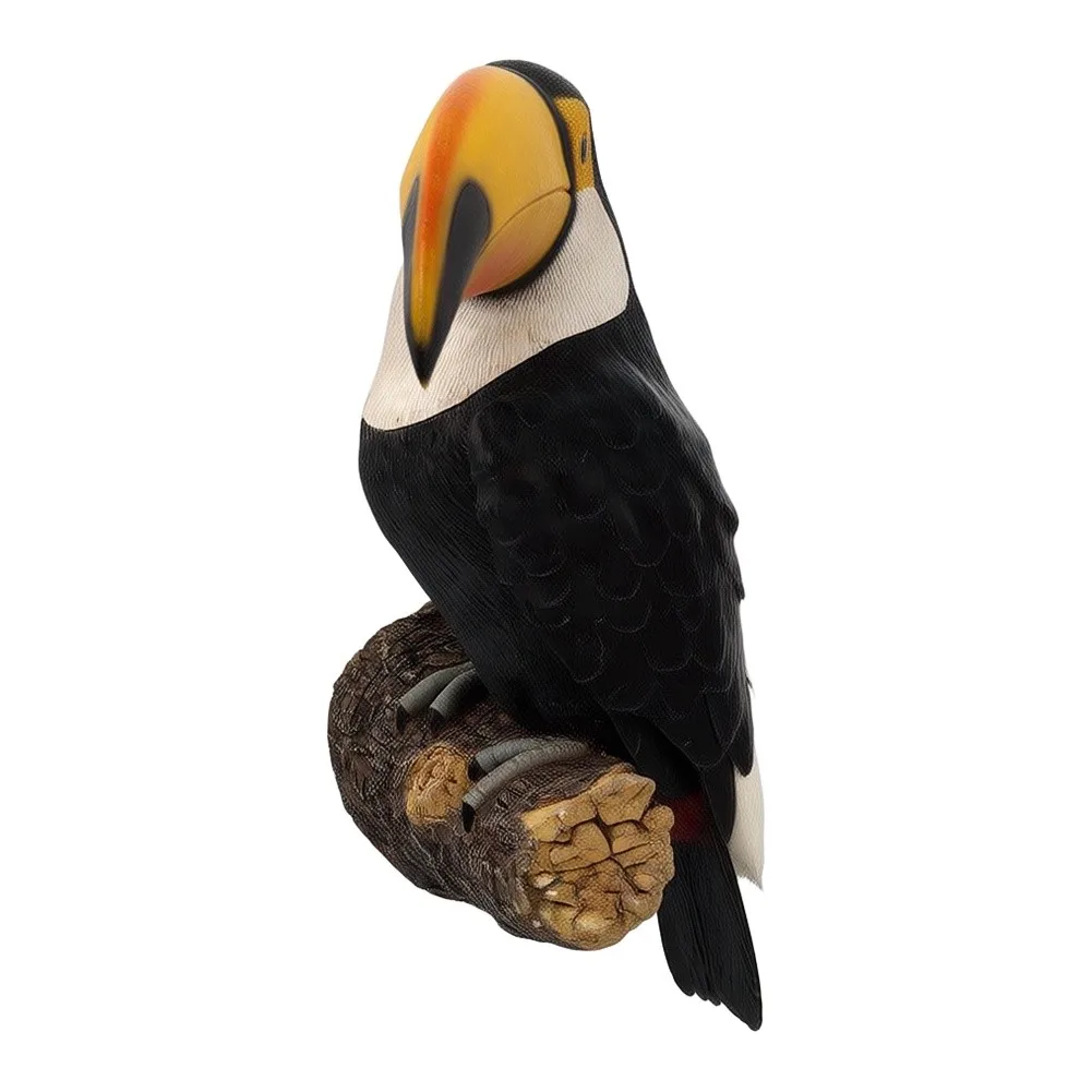Toucan bird resin hanging decoration for outdoor gardens patios lawns and courtyards designed to for add a vibrant tropical