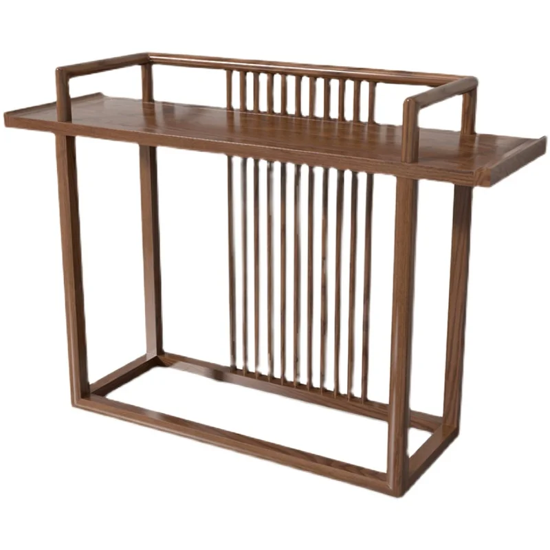 

New Chinese-style solid wood porch cabinet, light luxury entry door plan end view table, simple Zen-style bar table