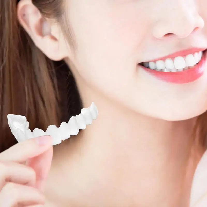 حار بيع قشور الأسنان المفاجئة على غطاء الأسنان مجموعة أطقم الأسنان قشرة الأسنان المفاجئة على الأسنان كاذبة العلوي والسفلي تقليد الأسنان الأقواس #4