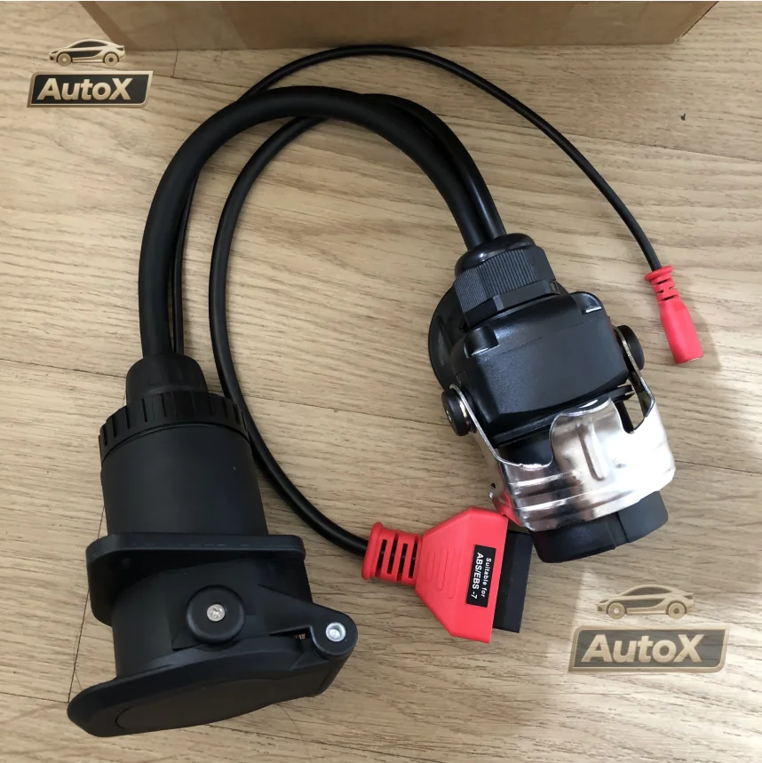 Auto X Adapter Cable EBS ISO 7638 OBD2 Trailer Diagnostic for Bosch ,for Autel, for Autocom and Other Truck Vehicles