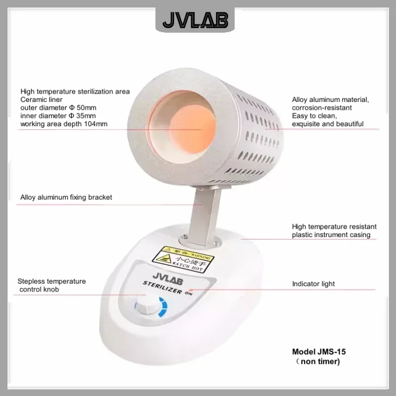 Infrared Inoculation Sterilizer Laboratory Electric Heating Infrared Sterilizer Replace Alcohol Lamps & Bunsen Burners Diam.14mm