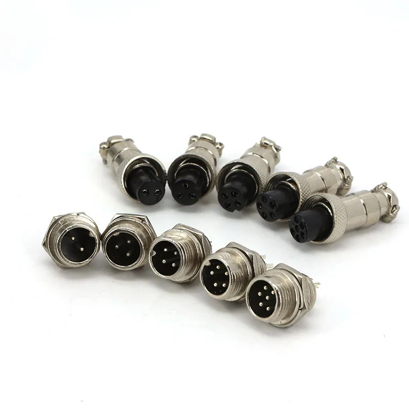 16mm GX16 Aviation female Plug + male Socket Cable Connector 2 3 4 5 6 Pin Male Female Converter 250V 3/5/7 AMP P1