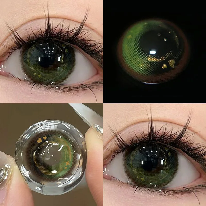 2Pieces Color Contact Lenses Bling Pupil Beauty Cosplay Color Circle Lens Yearly Galaxy Colour Contacts with Box