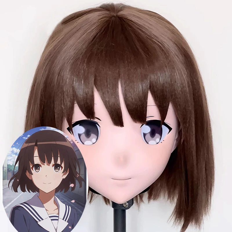 (MEO301) Customize Handmade Full Head Lockable Crossdress Male to Female Japanese Cartoon Anime Game Character Kigurumi Mask